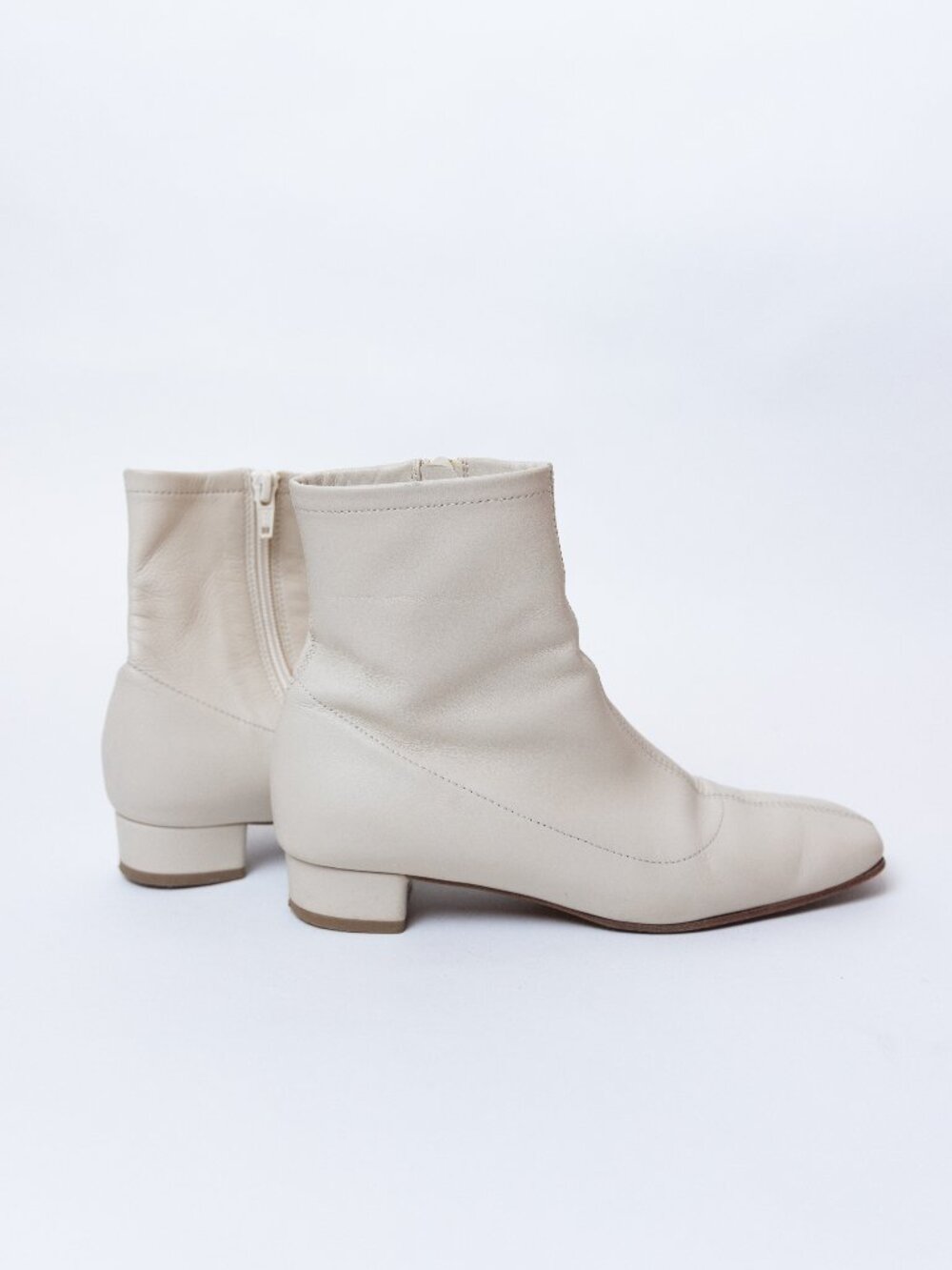 By Far ESTE White Leather Ankle Boot